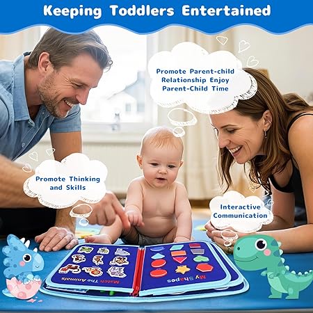 Montessori 8 Pages Multi-functional Activity Busy Book - Blue