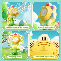 Electric Swing Seven-Color Flower Bubble Machine