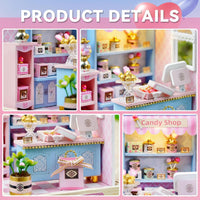 DIY Miniature Yummy Candy Shop With LED Lights