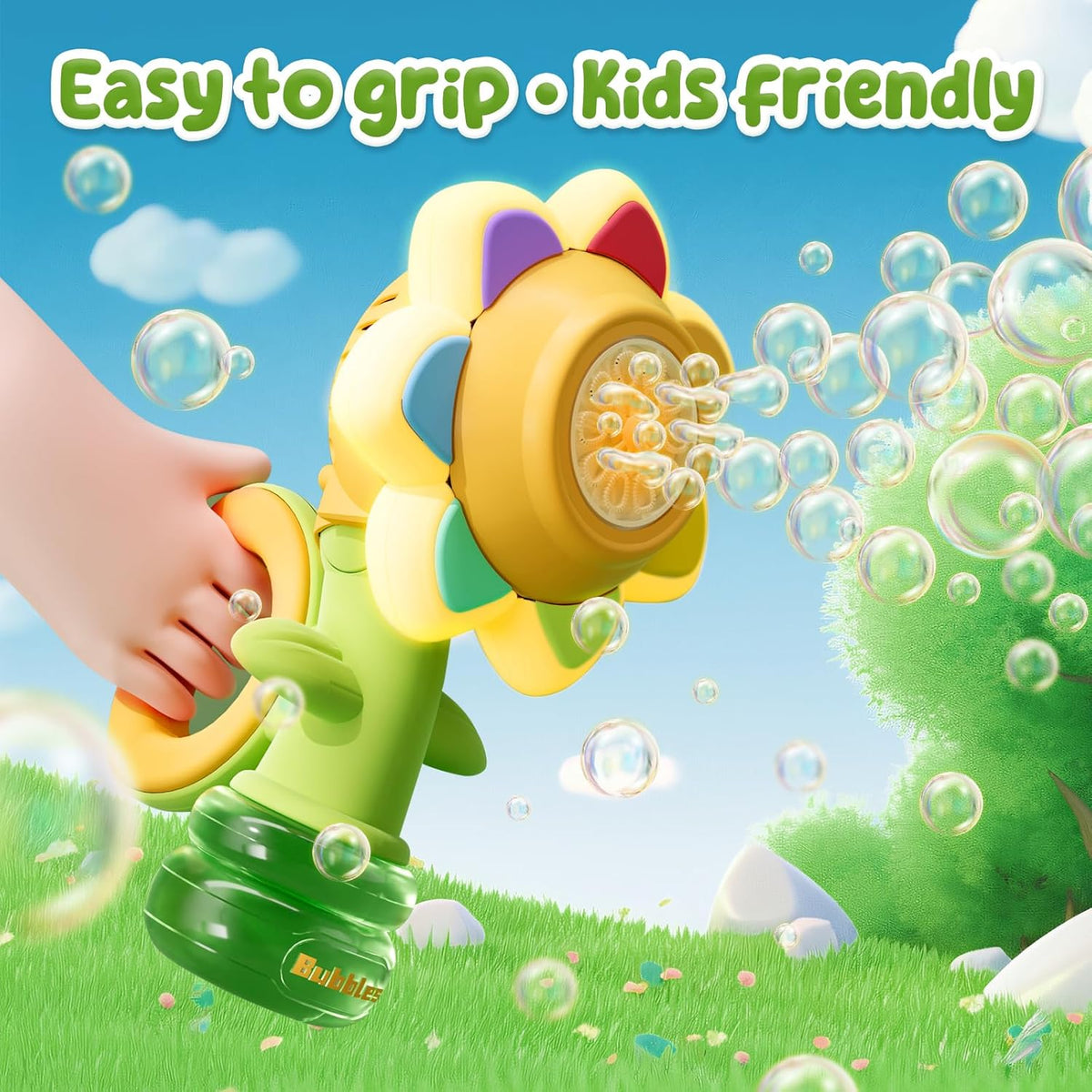 Electric Swing Seven-Color Flower Bubble Machine