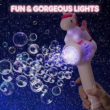 Electric Rainbow Horse Colorful Bubble Stick With Lights