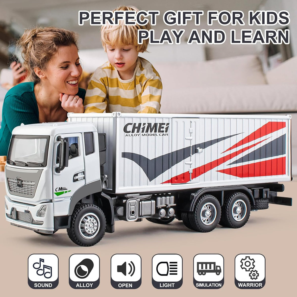 1:32 Diecast Ornaments Container Transport Truck