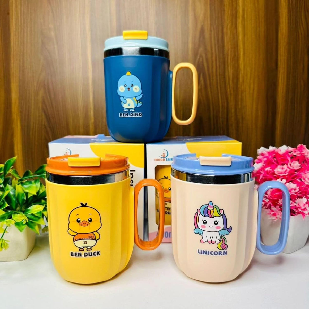 400ml Cartoon Design Stainless Steel Insulated Mug For Kids