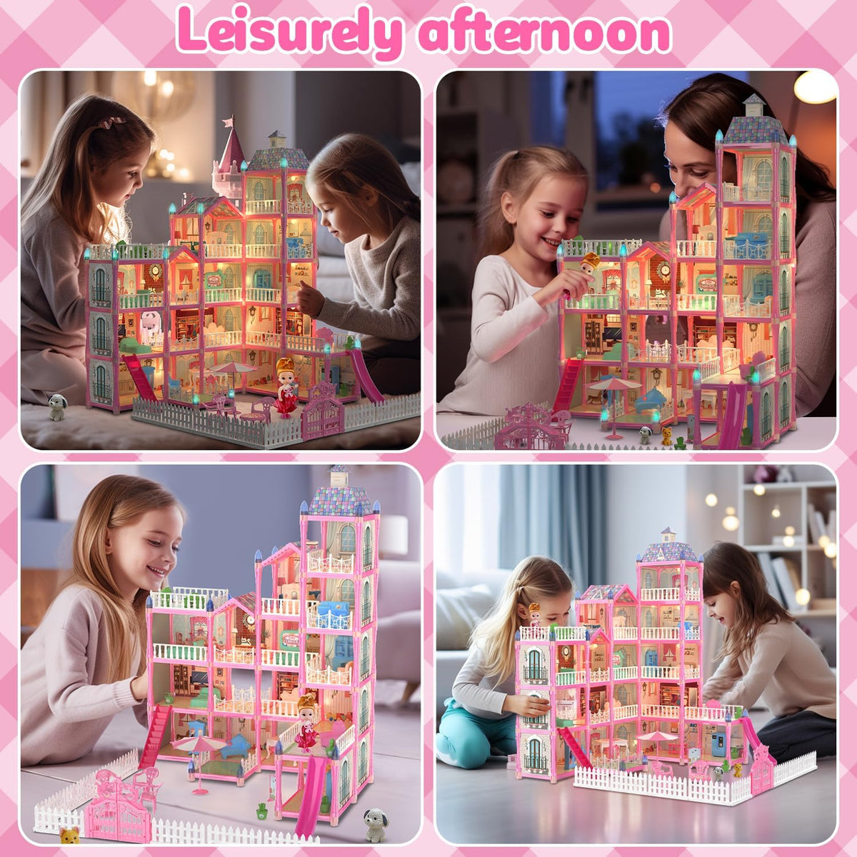 374Pcs L.O.L Villa Doll House Play Set