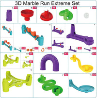 142Pcs DIY Marble Run Building Blocks Track