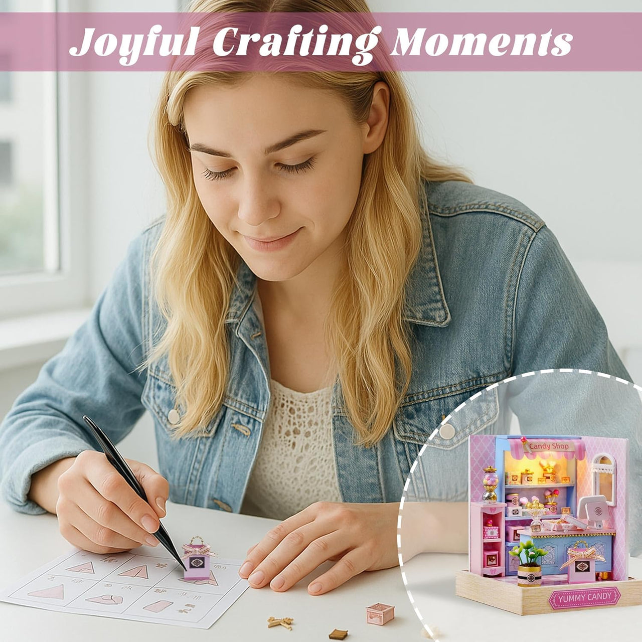 DIY Miniature Yummy Candy Shop With LED Lights