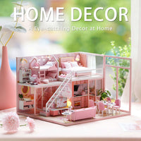 DIY Miniature Girlish Cute Home With LED Lights
