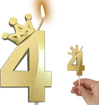 Number 4 Crown Designed Birthday Candle