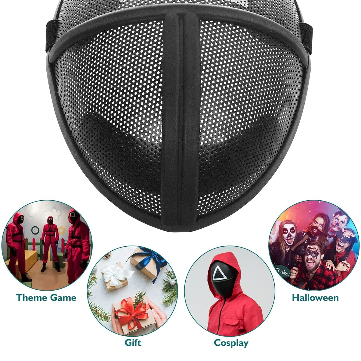 Halloween Black Boss Plastic Mask-Assortment