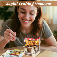 DIY Miniature Revolving Food House With LED Lights