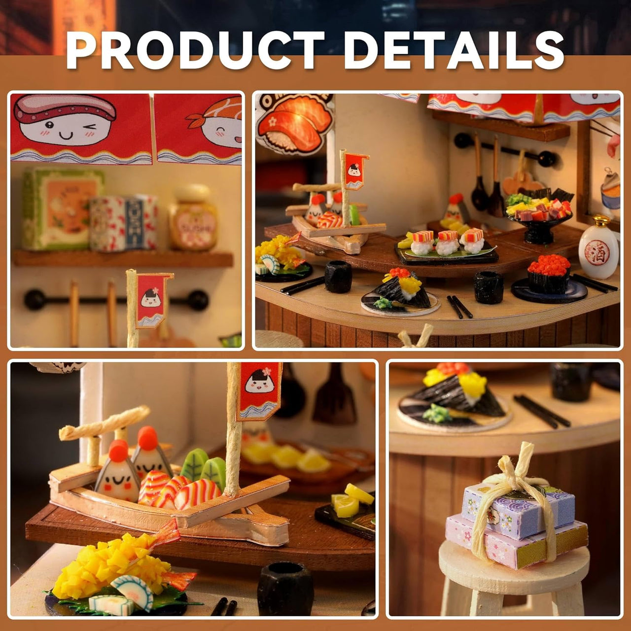 DIY Miniature Revolving Food House With LED Lights