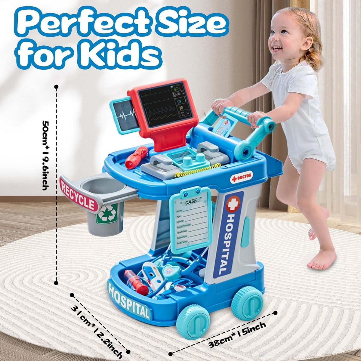 Kids Hospital Medical Trolley Tools Set