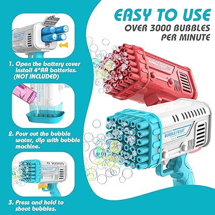 Electric Bazooka Colorful Bubble Gun