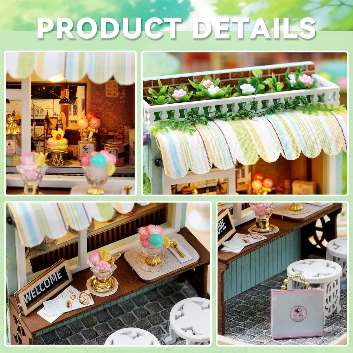 DIY Miniature Dessert Time Shop With LED Lights