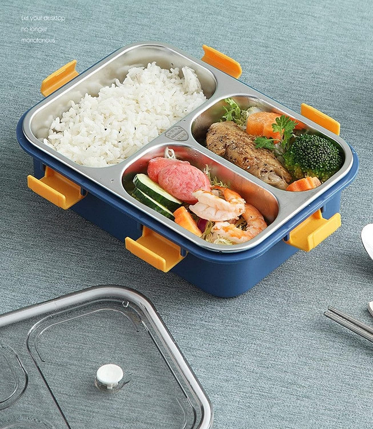 Stainless Steel Lunch Box With Spoon & Chopsticks