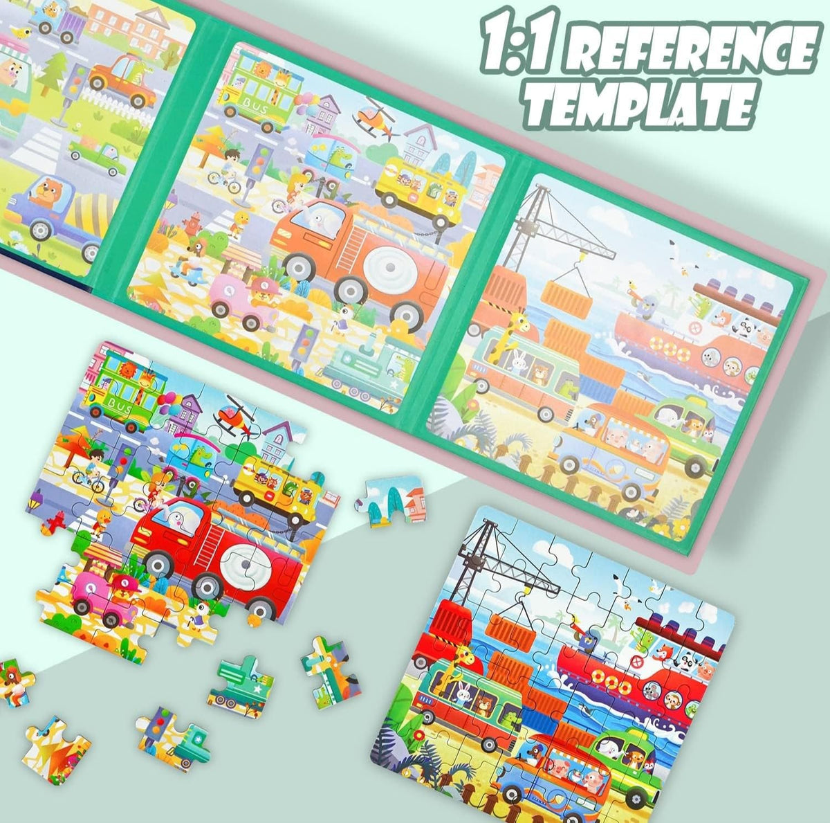3in1 Magnetic Jigsaw Levelled Puzzle Book - Assortment