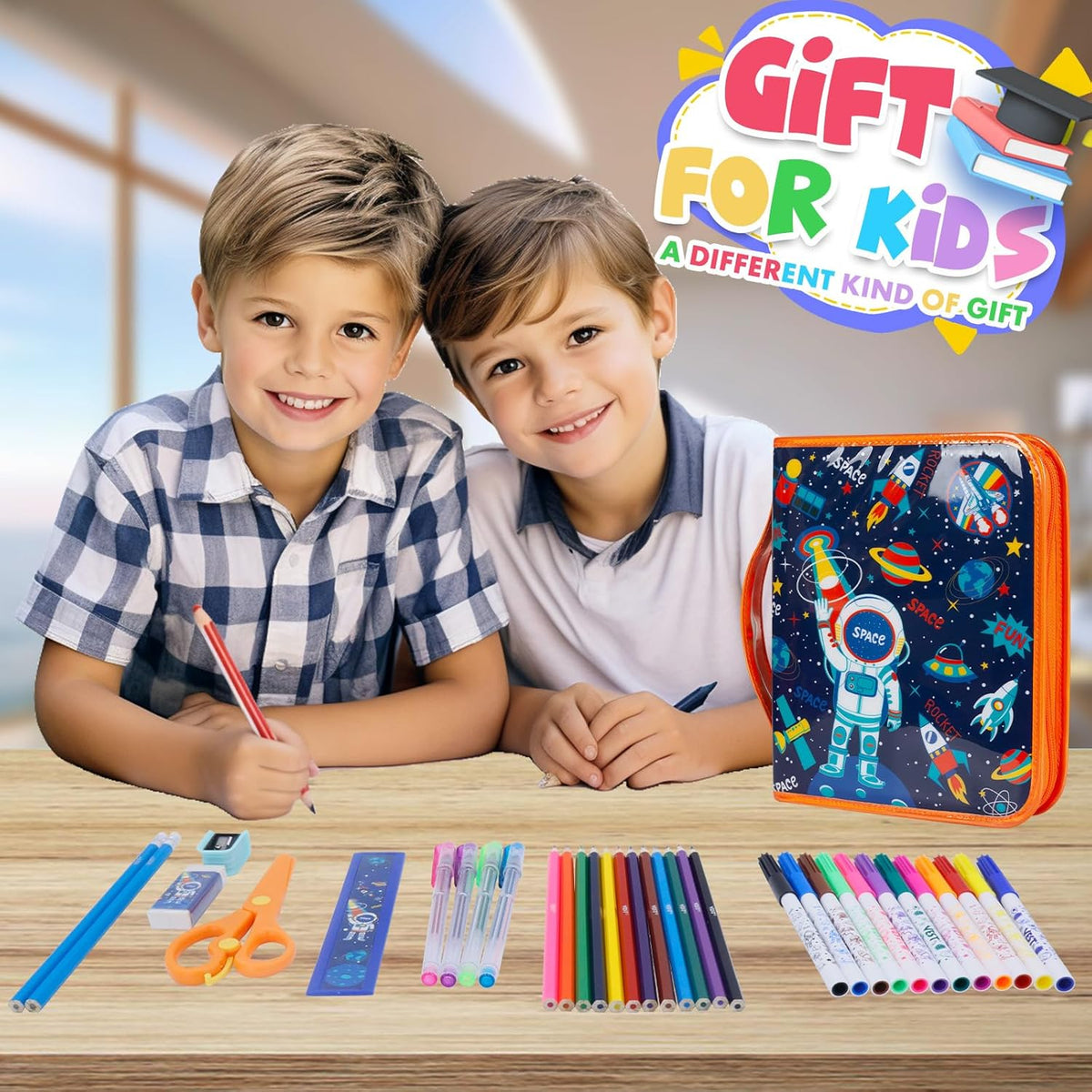 36Pcs Space Color Pencil Case