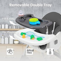 Kidilo 4in1 Convertible High Chair For Kids-Gray