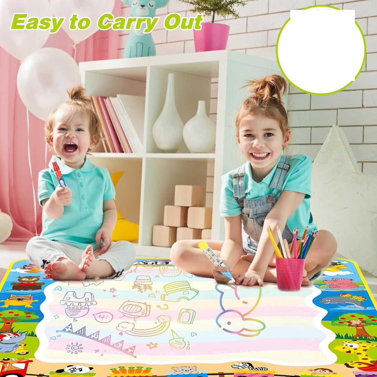 Animal Themed Water Canvas Magical Painting Play Mat