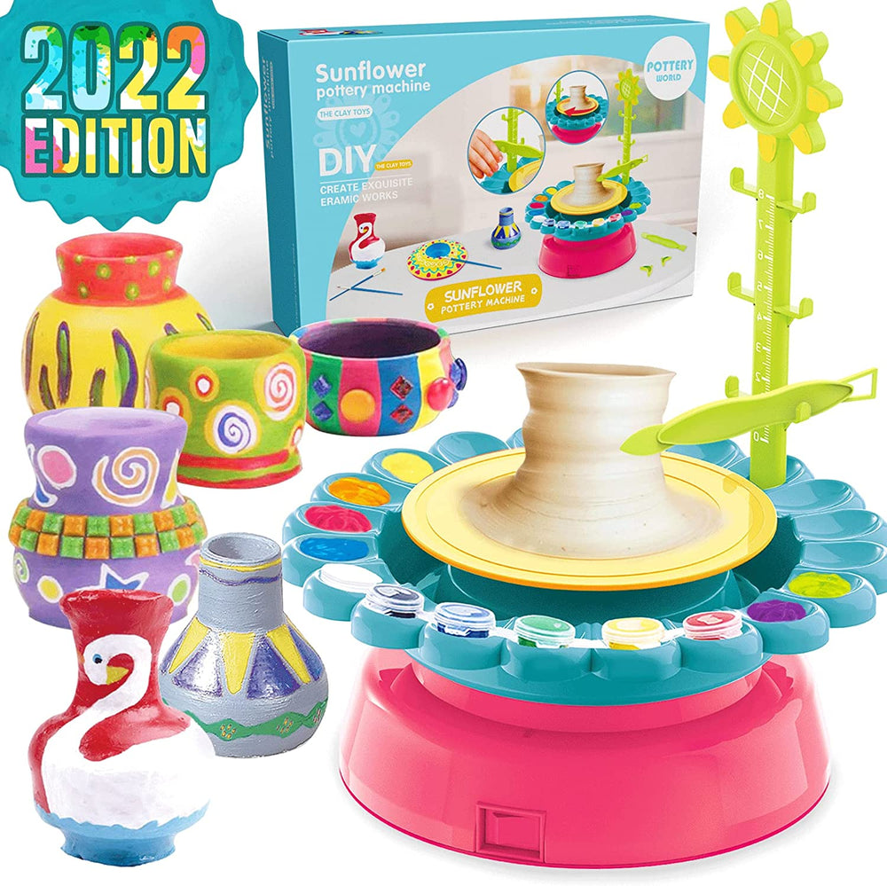 Kids Pottery Wheel and Painting Kit