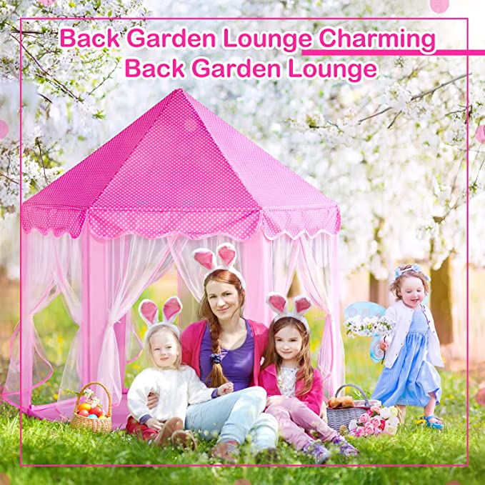 Princess Castle Hexagon Tent House with Fairy Lights