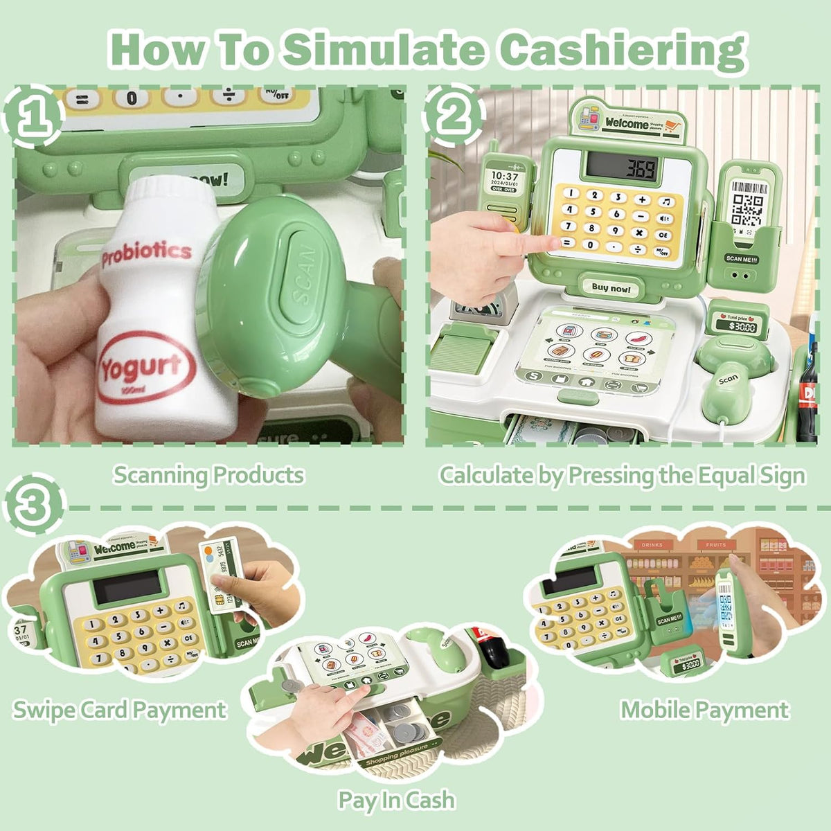 42Pcs Pretend Play Cash Register Toy