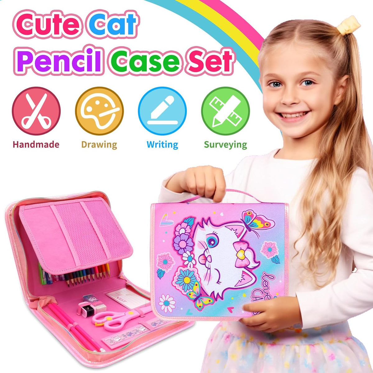 36Pcs Kitty Color Pencil Case