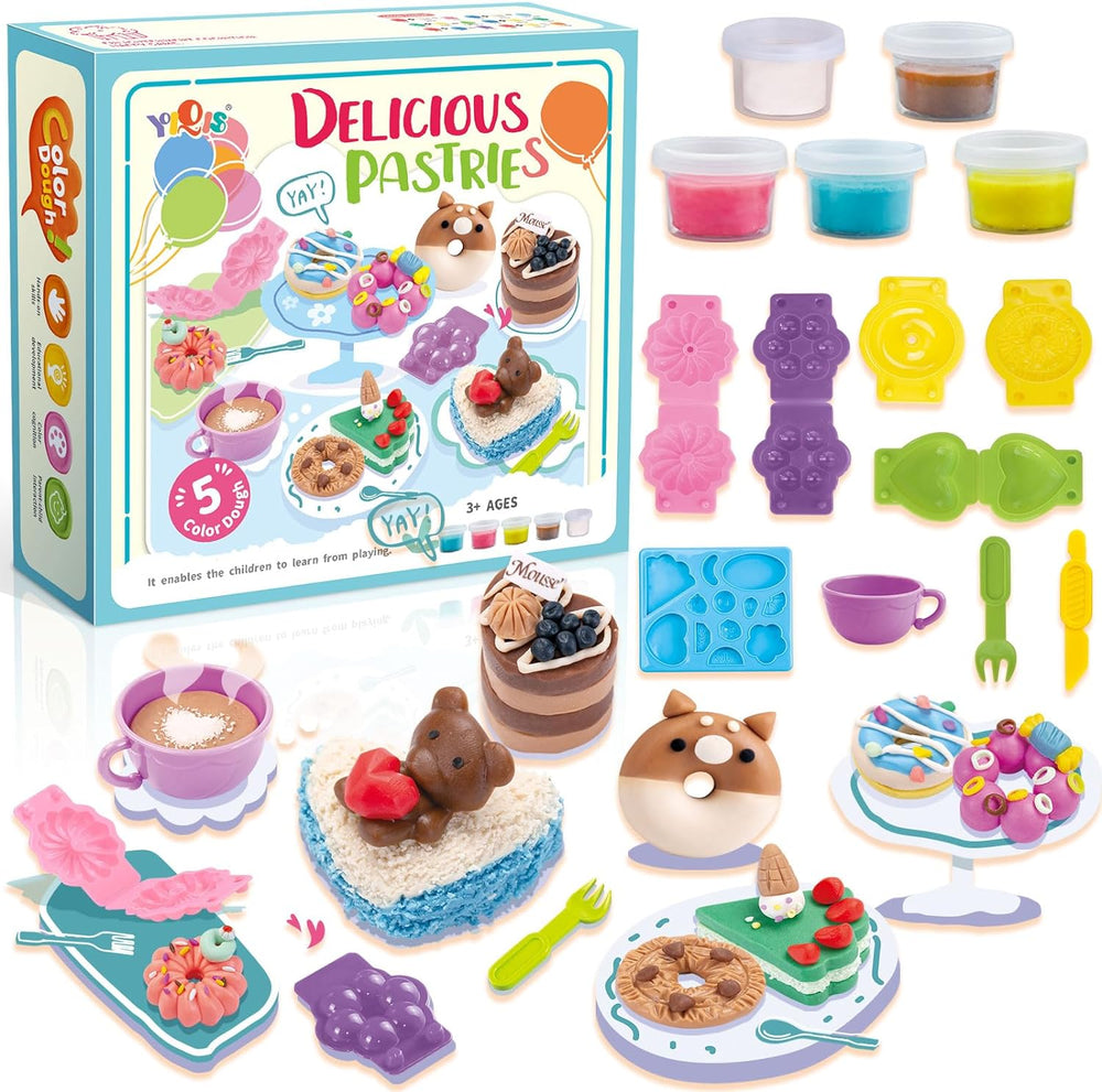 Delicious Pastries Colorful Dough Play Set With Molds