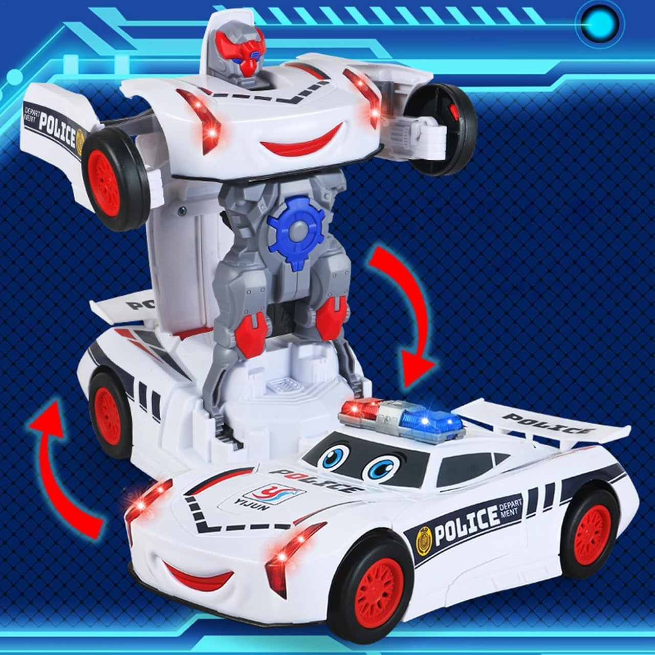 Electronic Deformation Police Car With Light & Sound