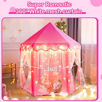 Princess Castle Hexagon Tent House with Fairy Lights