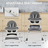 Kidilo 4in1 Convertible High Chair For Kids-Gray