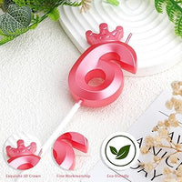 Number 6 Crown Designed Birthday Candle