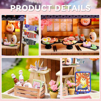DIY Miniature Sakura Noodles Shop With LED Lights