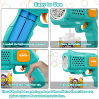 10 Holes Electric Lighting Fun Bubble Machine