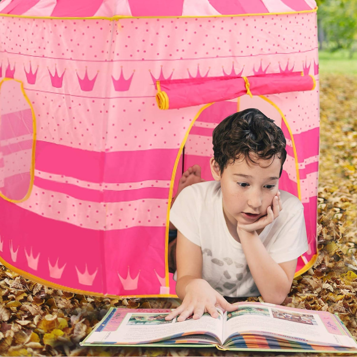 Portable Cubby Tent House For Kids - Pink