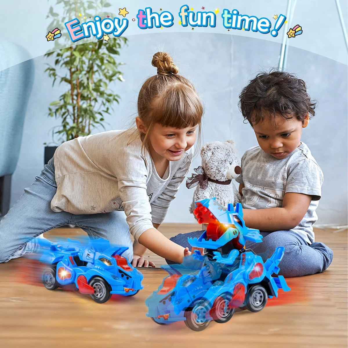 Electric Dinosaur Deformation Variant Car With Lights