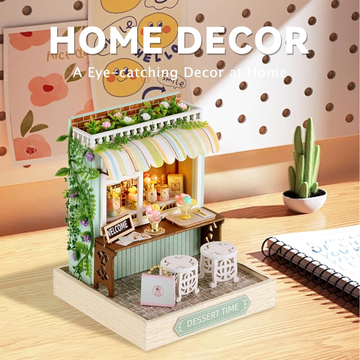 DIY Miniature Dessert Time Shop With LED Lights