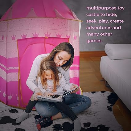 Portable Cubby Tent House For Kids - Pink