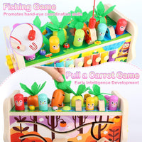 8in1 Wooden Multi-functional Fishing Harvest Turnips Game