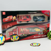 McQueen Inertial Container Truck With 2Pcs Alloy Cars