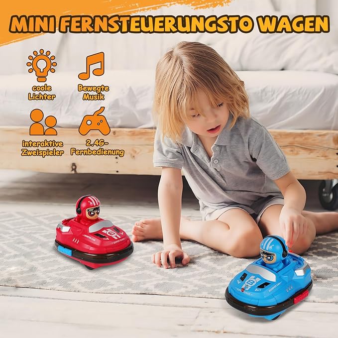 2Pcs RC Cute Mini Spray Bumper Cars