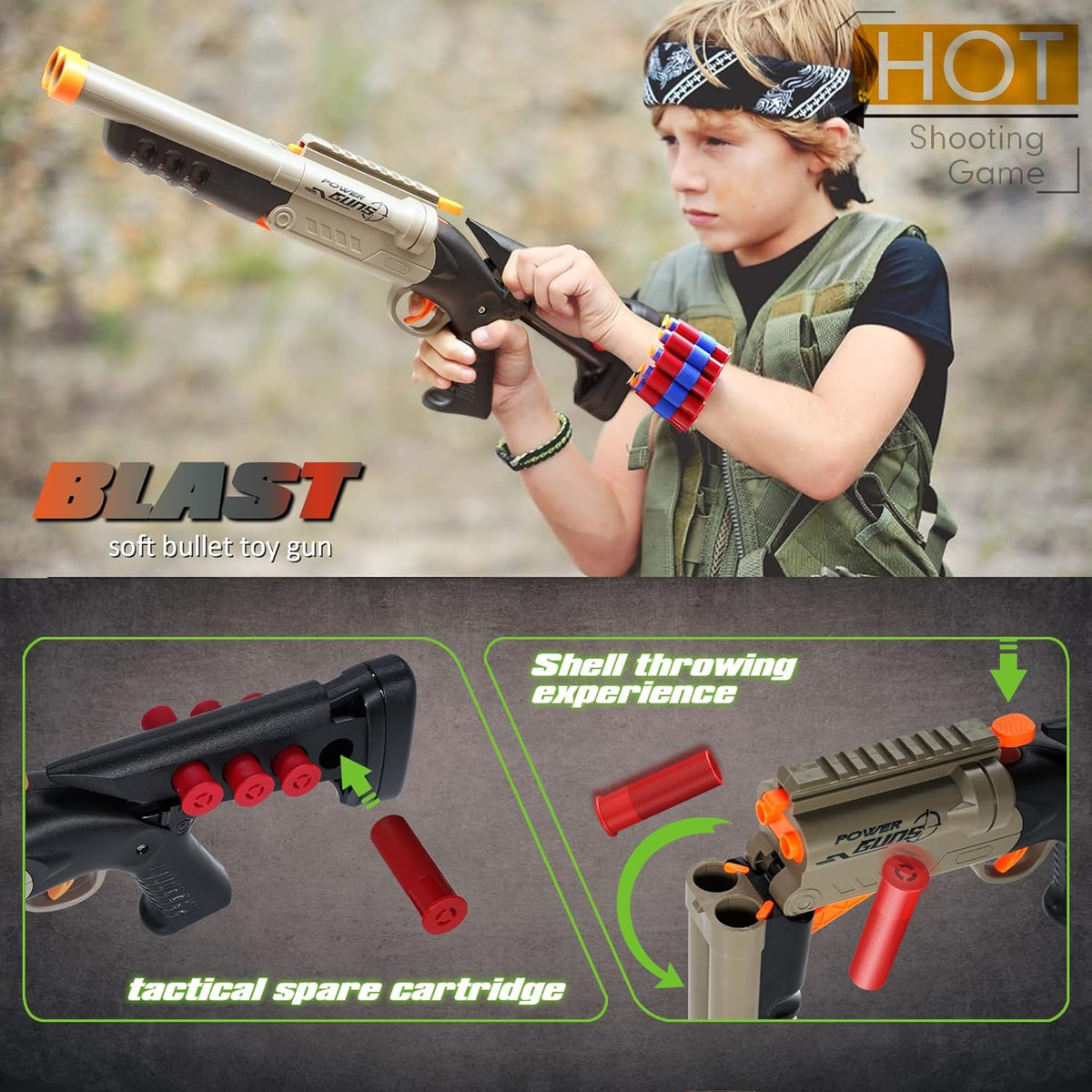 Manual Double-Barreled Blast Soft Bullet Shooting Gun