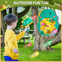 Manual Dinosaur Sticky Ball Shooting Gun With Plush Target