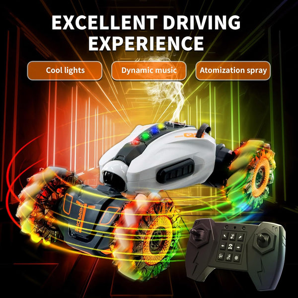 Remote & Gesture Control Dual Form Spray Stunt Twist Car