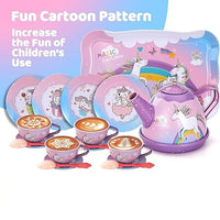18Pcs Unicorn Metal Tea Set For Kids
