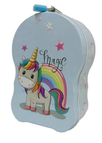 Cartoon Design Metal Body Kids Coin Saving Box - Assortment