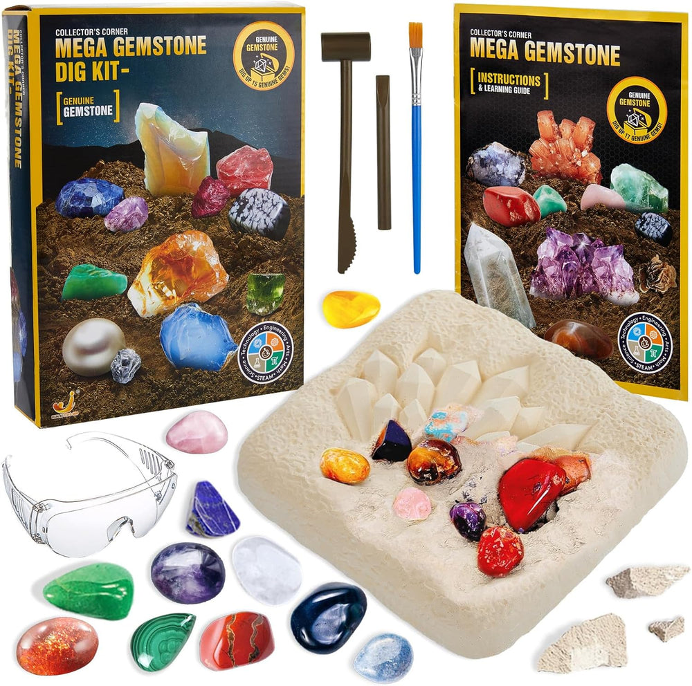 Genuine Mega Gemstone Dig Kit - 15 Gems