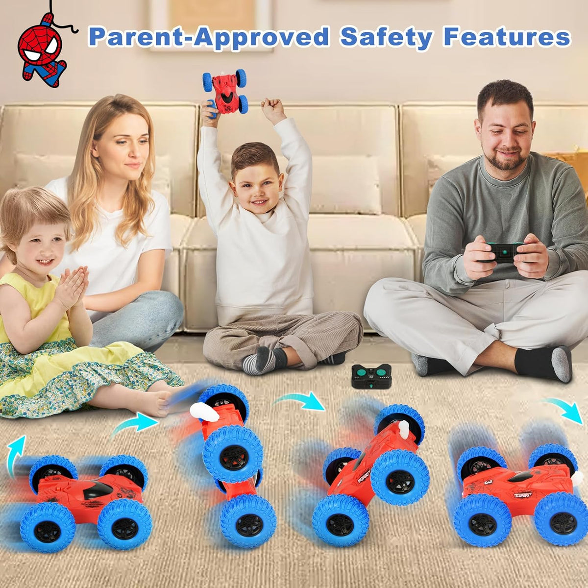 2.4GHz RC Spider-man Stunt Rotating Car