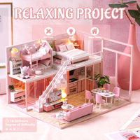 DIY Miniature Girlish Cute Home With LED Lights