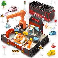 2in1 Deform Double Decker Bus Adventure Track - Red